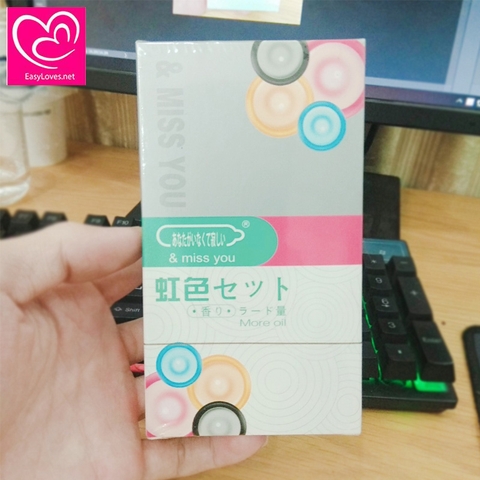 [Mã 136] Bao cao su Miss You trơn nhiều gel kéo dài  | Hộp 12 cái