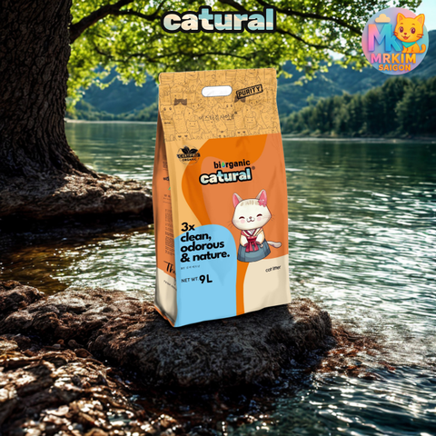 Cát Đất Sét Catural Hương Cà Phê Khử Mùi Mạnh 9L (3.8kg) – Vệ Sinh Mèo Thơm Lâu, Vón Cục Nhanh