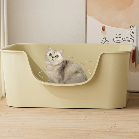Khay Vệ Sinh Cho Mèo Size Vừa 47cm Chống Văng Cát - Tặng Kèm Xẻng