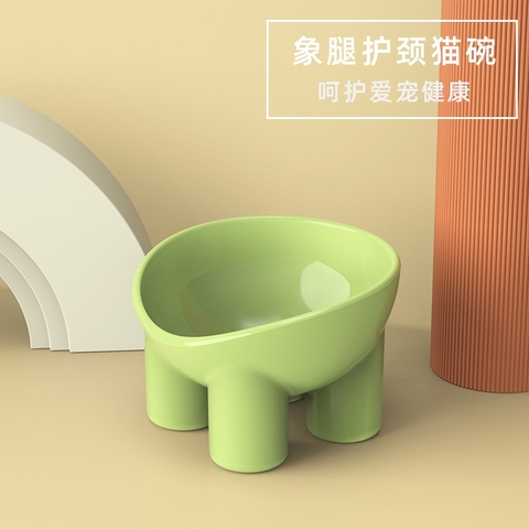 Bát Chân Cao Chó Bảo Vệ Cổ Mèo Nhiều Màu Sắc Thức Ăn Cho Thú Cưng