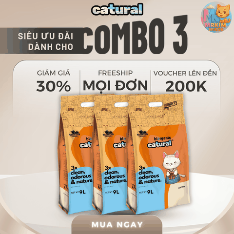 COMBO 3 GÓI CÁT BENTONITE MRKIM HƯƠNG PHẤN BABY 3.8kg - VÓN CỤC KHỬ MÙI TỐT