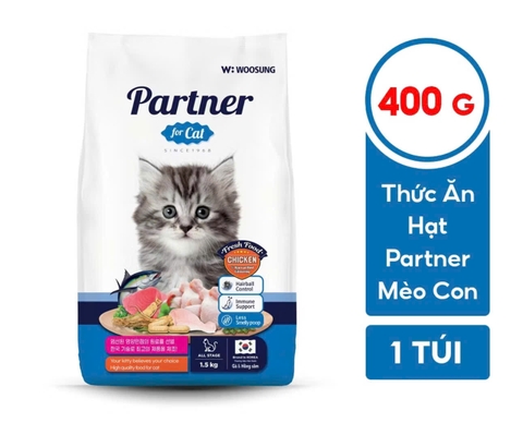 Hạt cho mèo Partners - ￼[400GRAM - 1500 GRAM] HẠT CHO MÈO PARTNER - CÓ CHỨA HỒNG SÂM, CẢI THIỆN SỨC KHỎE TOÀN DIỆN CHO MÈO
