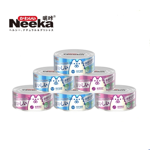 Pate Đặc Mịn Neeka Mousse Special Lon 85g Cao Cấp - Thịt Gà, Bò, Gan và Tim Gà Mix Rau Củ Quả