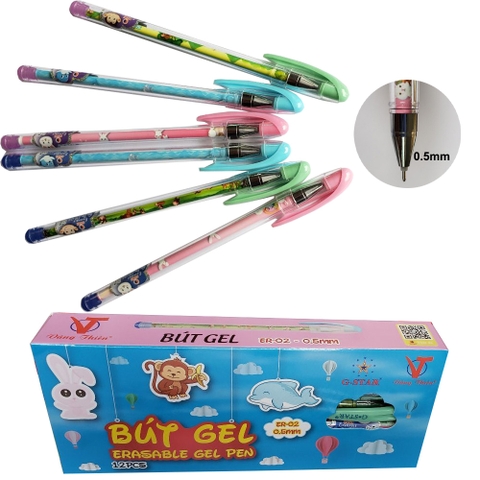 G-Star Bút Gel Xoá Được ER02 (Xanh, Tím) (12 Cây/Hộp; 10 Hộp/Lốc; 120 Hộp/ Thùng)