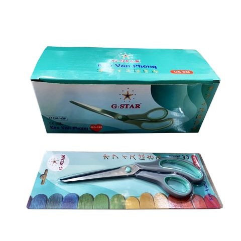 G-Star Kéo văn phòng kiểu OS-245 lưỡi dày 2,5mm (12 Cây/Hộp; 12 Hộp/ Thùng)