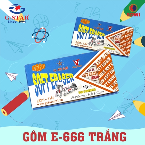 G-Star Gôm E666 (12 Cục/Lốc; 30 Lốc/ Thùng)