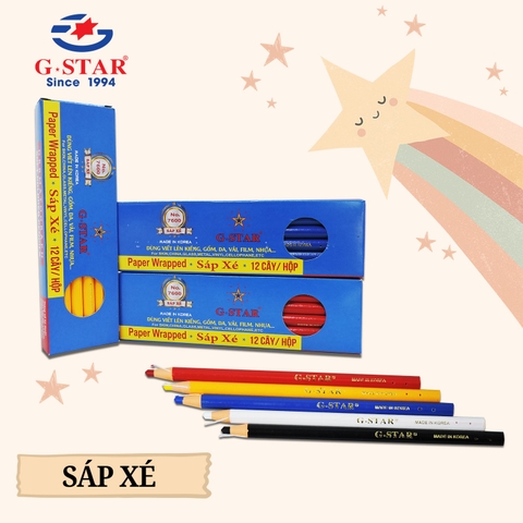 Sáp Xé Chì Màu Hàn Quốc (Trắng, Xanh, Đỏ, Đen Vàng) (12 Cây/ Hộp; 144 Hộp/ Thùng)