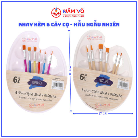 Bộ Khay + 6 Cây Cọ Trắng 3269 (240 Bộ/Thùng)