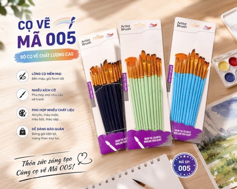 Bộ 12 Cây Cọ Vẽ 005 (12 Cây/ Bộ)