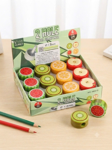 Gọt Bút Chì 2 Lỗ Trái Cây 6830 (24 Cái/ Hộp; 24 Hộp/ Thùng)