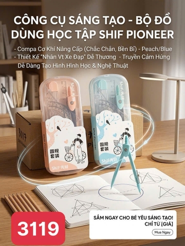 Compa Bộ Bút Chì Kim Bấm Shif 3119 (12 Cái/ Hộp; 12 Hộp/ Thùng)