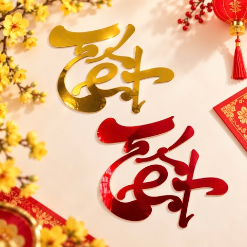 Decal Trang Trí chữ TẾT (1 Chữ/Bịch)