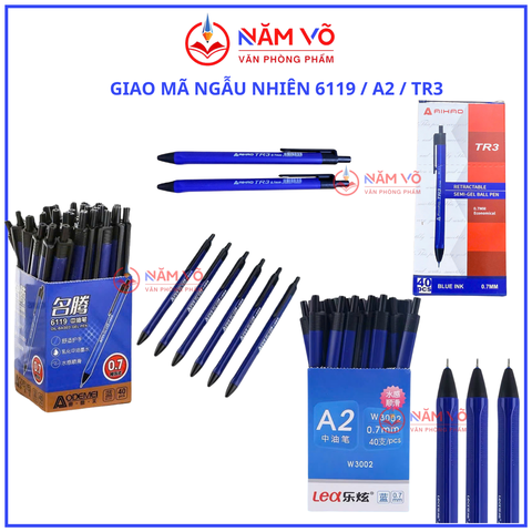 Bút Bi Bấm LEX A2 W3002 / TR3 / Aodemei 6119 (40 Cây/ Hộp; 72 Hộp/ Thùng)