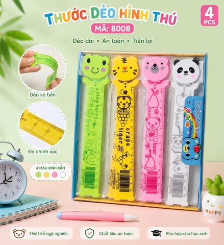 Thước Kiểu Con Vật 15cm TW-8008 (60 Cây/ Hộp; 24 Hộp/ Thùng)
