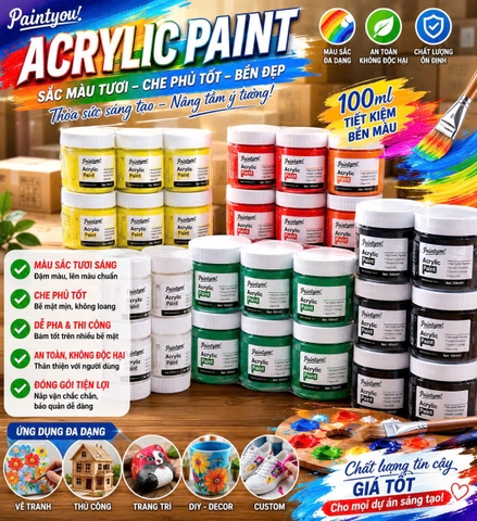 Hủ Màu Nước Acrylic 3D 2504 (6 Hủ/ Lốc (1 Màu); 80 Lốc/ Thùng)