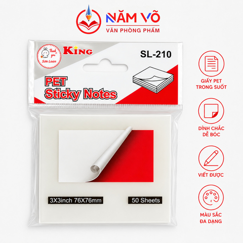 Giấy Note Trong 3x3 210 (36 Xấp/Hộp; 36 Hộp/Thùng)