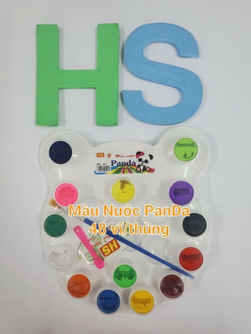 HS Vĩ Màu nước Panda 14 màu MN-007 (Kèm cọ+ vĩ+màu)