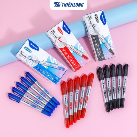 TL - Bút Lông Dầu Nhỏ PM04 (Xanh, Đỏ, Đen) (10 Cây/Hộp)