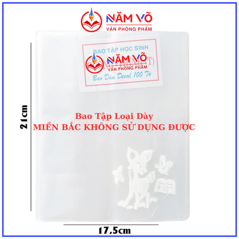 Bìa BAO TẬP Kiếng Trong Có Nai DÀY (10 Tờ/Cuộn; 100 Tờ/Xấp)