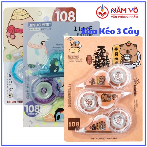 Xóa Kéo Vĩ 3 CÂY (24 Vĩ/Hộp; 384 Vĩ/Thùng) 108; 9414; 9386; 9384