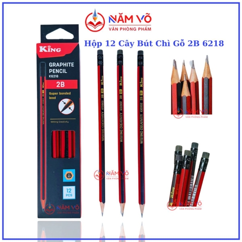 Bút Chì Gỗ 2B 6218 (12 Cây/ Hộp; 6 Hộp/ Lốc; 40 Lốc/ Thùng)