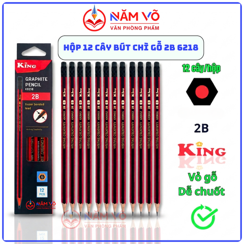 Bút Chì Gỗ 2B 6218 (12 Cây/ Hộp; 6 Hộp/ Lốc; 40 Lốc/ Thùng)