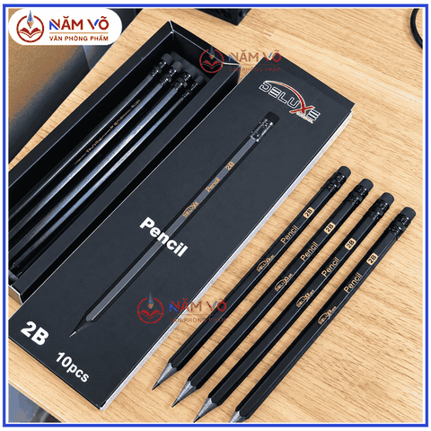 Bút Chì Gỗ 2B Deluxe 50-50 (10 Cây/Hộp, 24 Hộp/Lốc, 144 Hộp/Thùng)