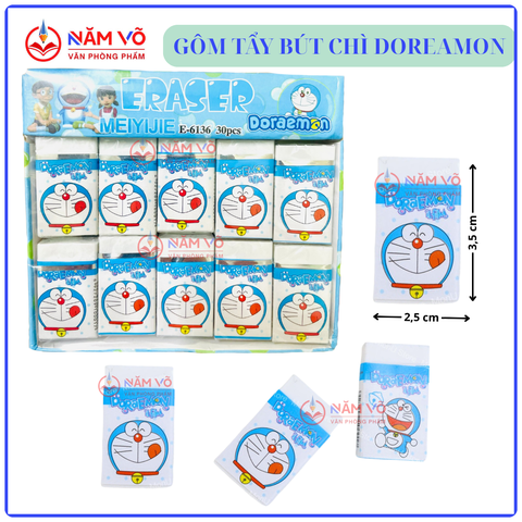 Gôm Eraser Doreamon TRẮNG 6136 (30 Cục/Hộp; 20 Hộp/Thùng)