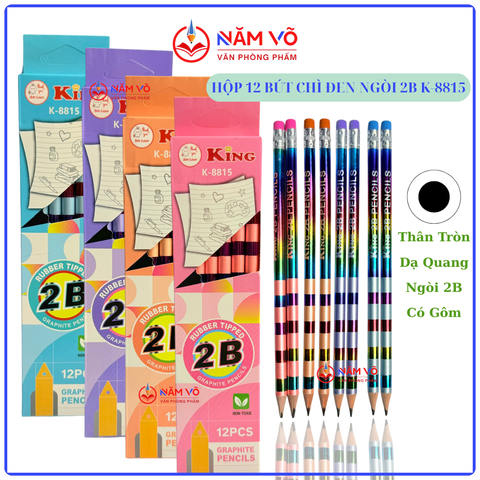 Bút Chì Gỗ 2B 8815 (12 Cây/ Hộp; 12 Hộp/ Lốc; 240 Hộp/ Thùng)