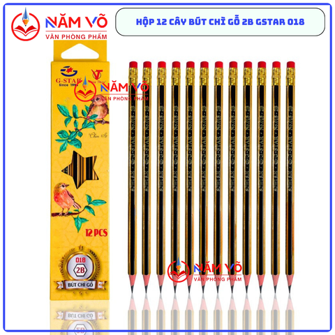G-Star Bút Chì Gỗ 2B - 018 (12 Cây/ Hộp; 12 Hộp/ Lốc; 20 Lốc/ Thùng)