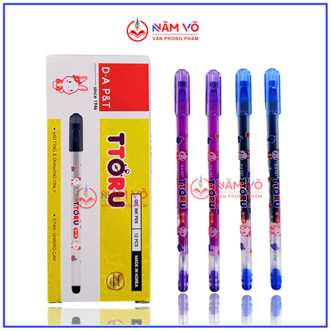 G-Star D-A P&T Bút Bíc Nước TTORU Thơm (Tím, Xanh, Đỏ, Đen) (12 Cây/Hộp; 12 Hộp/ Lốc; 96 Hộp/ Thùng)