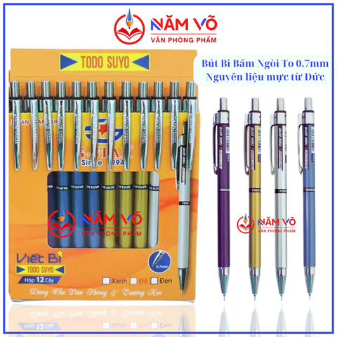 G-Star Bút Bi Bấm Mực Xanh Todo Suyo Ngòi 0.7mm (12 Cây/ Vĩ; 10 Vĩ/ Lốc; 120 Hộp/ Thùng)
