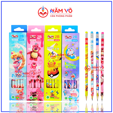 Bút chì đủ mẫu dễ thương VS 7777; 668 (12 Cây/Hộp; 12 Hộp/Lốc; 20 Lốc/ Thùng)