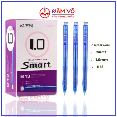 . Bút Bi Xanh Baoke/ Aihao Smart B13 (48 Cây/ Hộp; 60 Hộp/ Thùng)