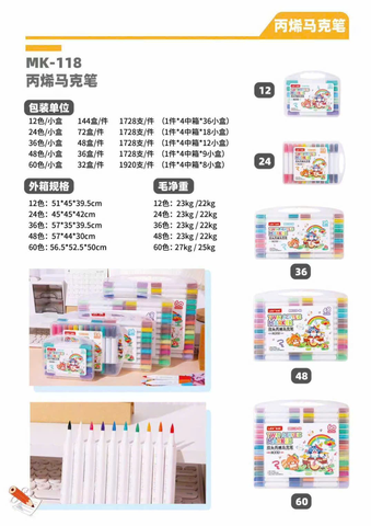 Màu Acrylic Lex 2 Đầu MK 118 (Ngòi Nhọn và Thân Tam Giác)