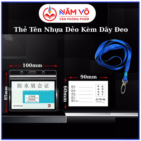 Thẻ Tên NGANG SM108 (100x85; 90x60) (50 Cái/Hộp) (80 Hộp/Thùng)