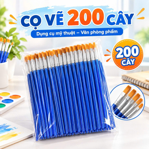 Cọ Vẽ Nhỏ 200 Cây/Bịch (50 Bịch/Thùng)