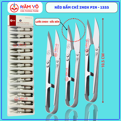 Kéo Cắt Chỉ Inox 1333A (12 Cái/ Vĩ; 120 Vĩ/ Thùng)