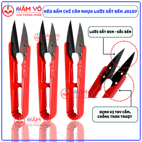 Kéo Cắt Chỉ 3 Màu và JD 107 (12 Cái/ Vĩ; 20 Vĩ/ Hộp; 6 Hộp/ Thùng)