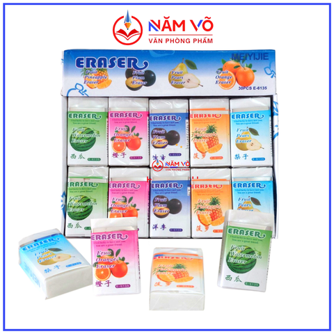 Gôm Eraser TRÁI CÂY TRẮNG 6135 (30 Cái/ Hộp; 20 Hộp/Thùng)