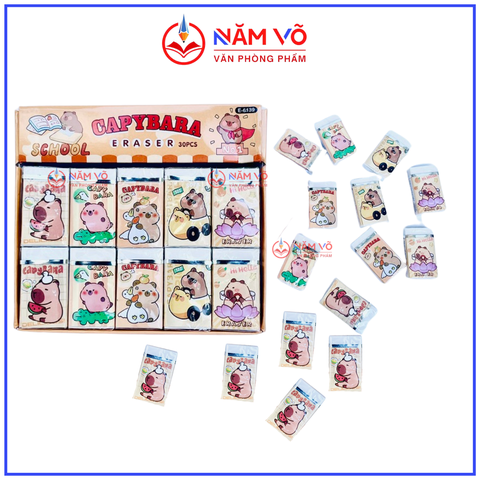 Gôm Eraser CAPYBARA 6139 (30 Cục/Lốc; 20 Lốc/Thùng)