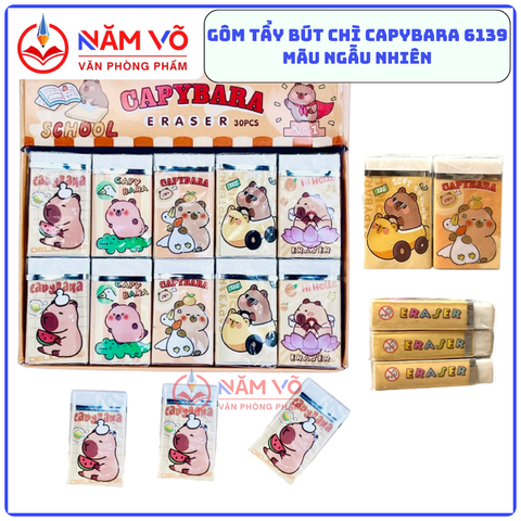 Gôm Eraser CAPYBARA 6139 (30 Cục/Lốc; 20 Lốc/Thùng)