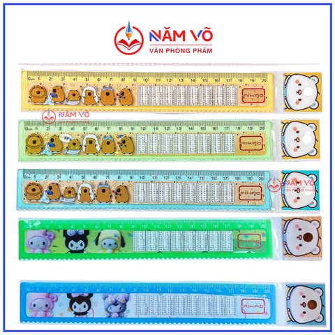 . Thước CỬU CHƯƠNG AIHAO 20CM AH0124; AH-20 (100 Cây/Lon; 24 Lon/ Thùng)