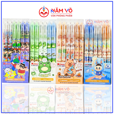 Bút Gel Bấm Xóa Được HỘP KIẾNG VS, King (12 Cây/Hộp; 12 Hộp/Lốc; 16 Lốc/Thùng)