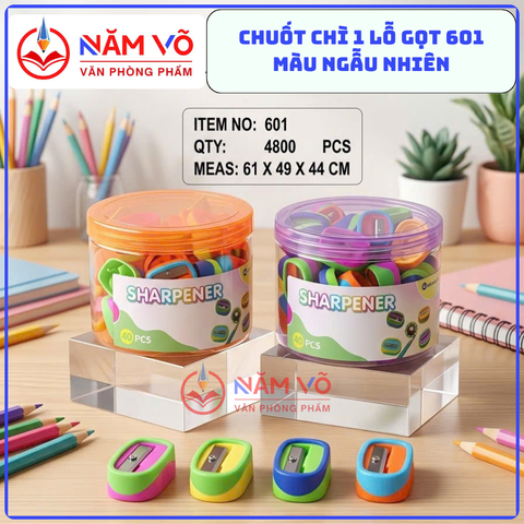 Lon Chuốt Bút Chì Màu Sắc Dễ Thương 601 (48 Cái/Lon, 100 Lon/1 Thùng)