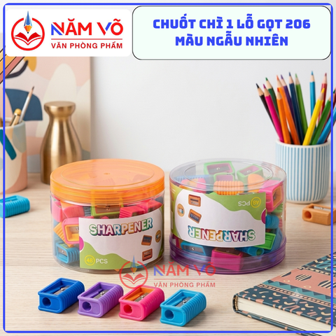 Lon Chuốt Bút Chì Màu Sắc Dễ Thương 206 (48 Cái/Lon, 100 Lon/1 Thùng)