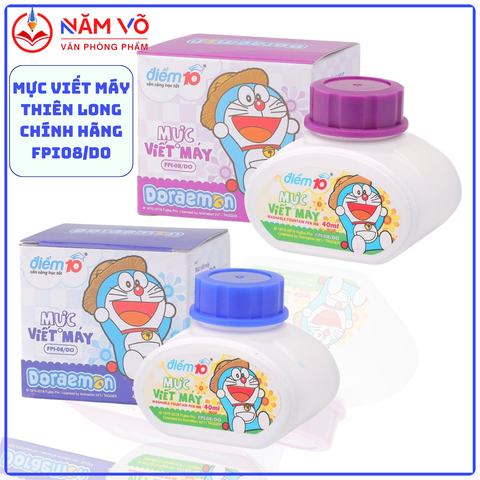 TL - Mực bút máy Doremon FPI-08/DO 40ml (Xanh, Tím, Đen) (8 Lọ/Lốc)