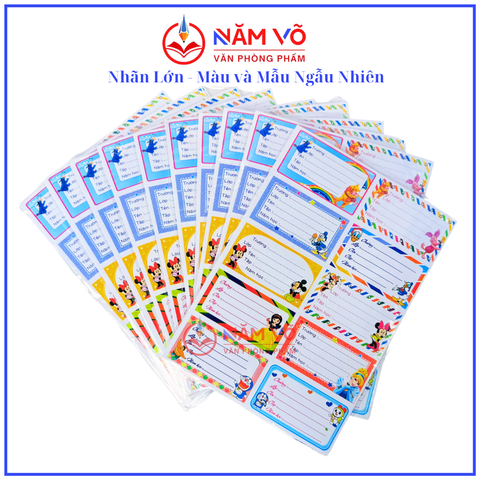 Nhãn Vở Đại 10 Nhãn Có Keo (5 Tờ/Bịch; 10 Bịch/Bó)