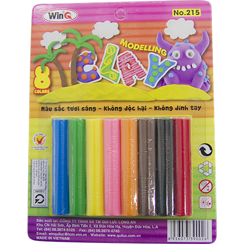 WinQ Sáp nặn 8 màu No215 (10 Vỉ/ Lốc; 120 Vỉ/ Thùng)