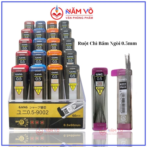 Ruột Chì Bấm 2B 0.5MM 9002 (60 Tuýp/Hộp; 24 Hộp/Thùng)